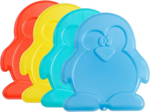 Fit & Fresh Cool Coolers Kids Lunch Box Ice Packs - Slim Reusable Multicolored Set of 4 (Penguin)
