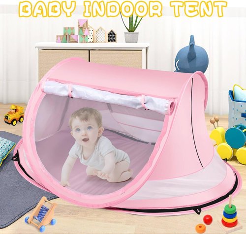 Baby Beach Tent - Large Pop-Up Sun Shade with Mosquito Net | Portable UPF 50+ UV Protection for Infants