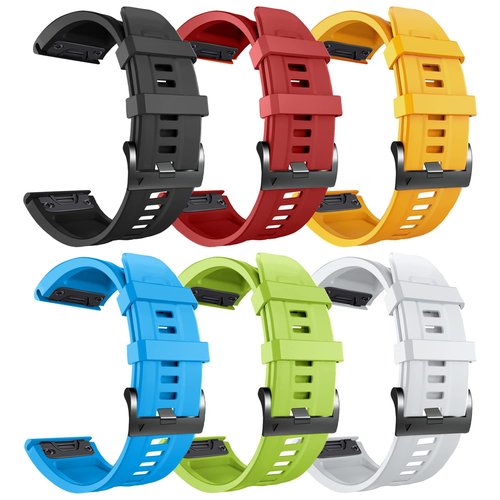 ZPJPPLX 22mm Quick-Fit Silicone Band Compatible with Garmin Fenix 8 Pro 47mm/E/7 Pro/7/6 Pro/6/5 Plus/5, Sport Replacement Straps For Approach S70/S62/Forerunner 970/965/955/quatix tactix 8 7 Pro 47mm