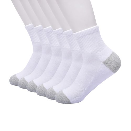 GAP Mens Quarter Cut Socks, Multi-Pack Adult Ankle Socks, Soft & Stretchy, Optic White (6-Pack), One Size