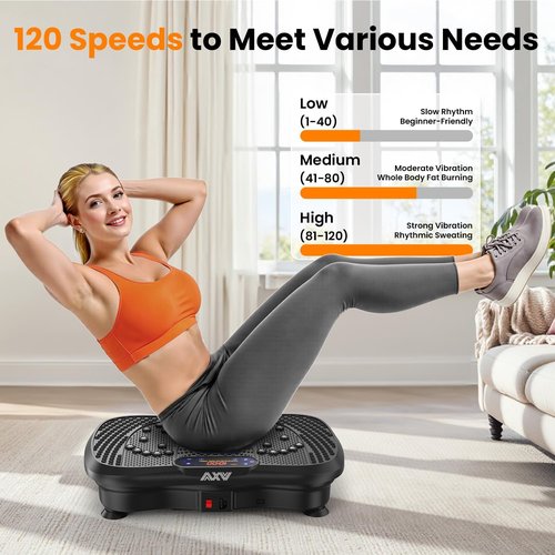 AXV Vibration Plate - Full Body Fitness Machine for Weight Loss | Home & Gym Use, Compact Design