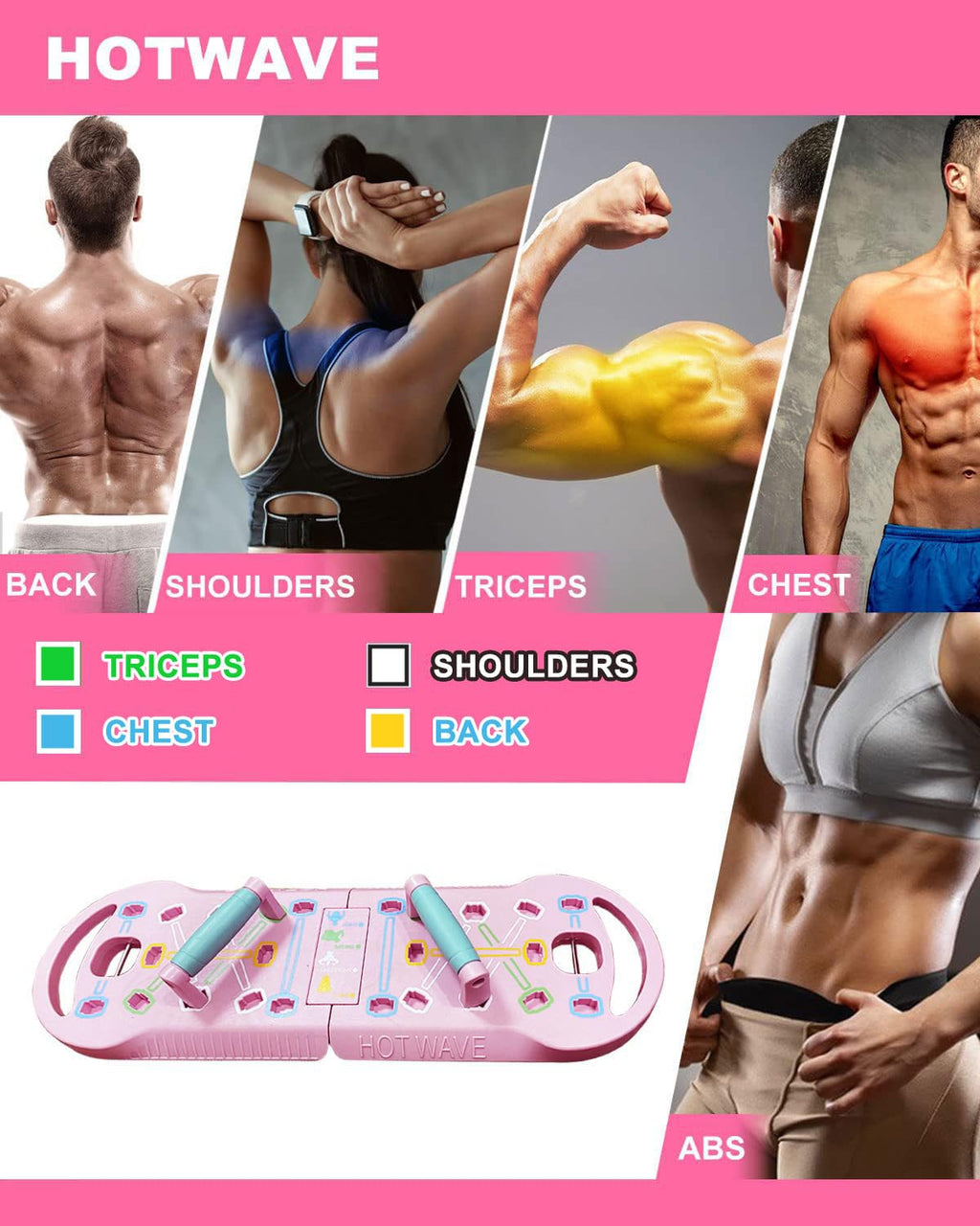 HOTWAVE Portable Exercise Equipment with 16 Gym Accessories.Resistance Bands with Fitness Squat Bar&Ab Wheel,Full Body Workout at Home