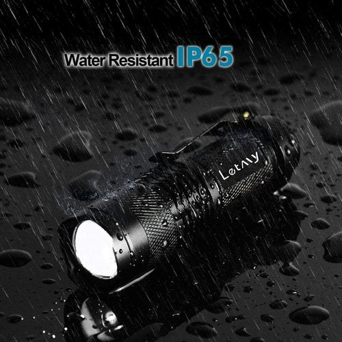 LETMY Tactical Flashlight - Super Bright LED Mini Flashlights with Zoom & Waterproof Design | 3 Modes, 2 Pack