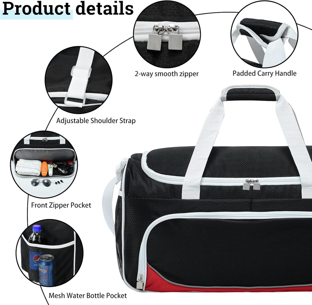Uarition Gym Duffle Bag - 55L Large Black Duffel for Sports, Workouts & Travel | Durable Heavy-Duty Design