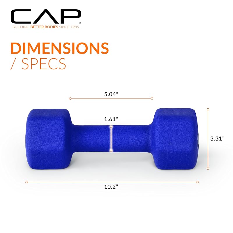 12 lb Color Series Neoprene Dumbbell Pair - Non-Slip Hex, Admiral Blue