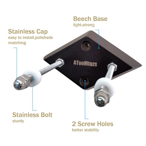 ATOOMTUZS Skateboard wall Mount -Wooden Rhombic Shape Skateboard Deck Wall Mount with Two Screw Holes -Hanging Skateboard Display Decor for for Skateboard Enthusiasts-2 Packs(Black)