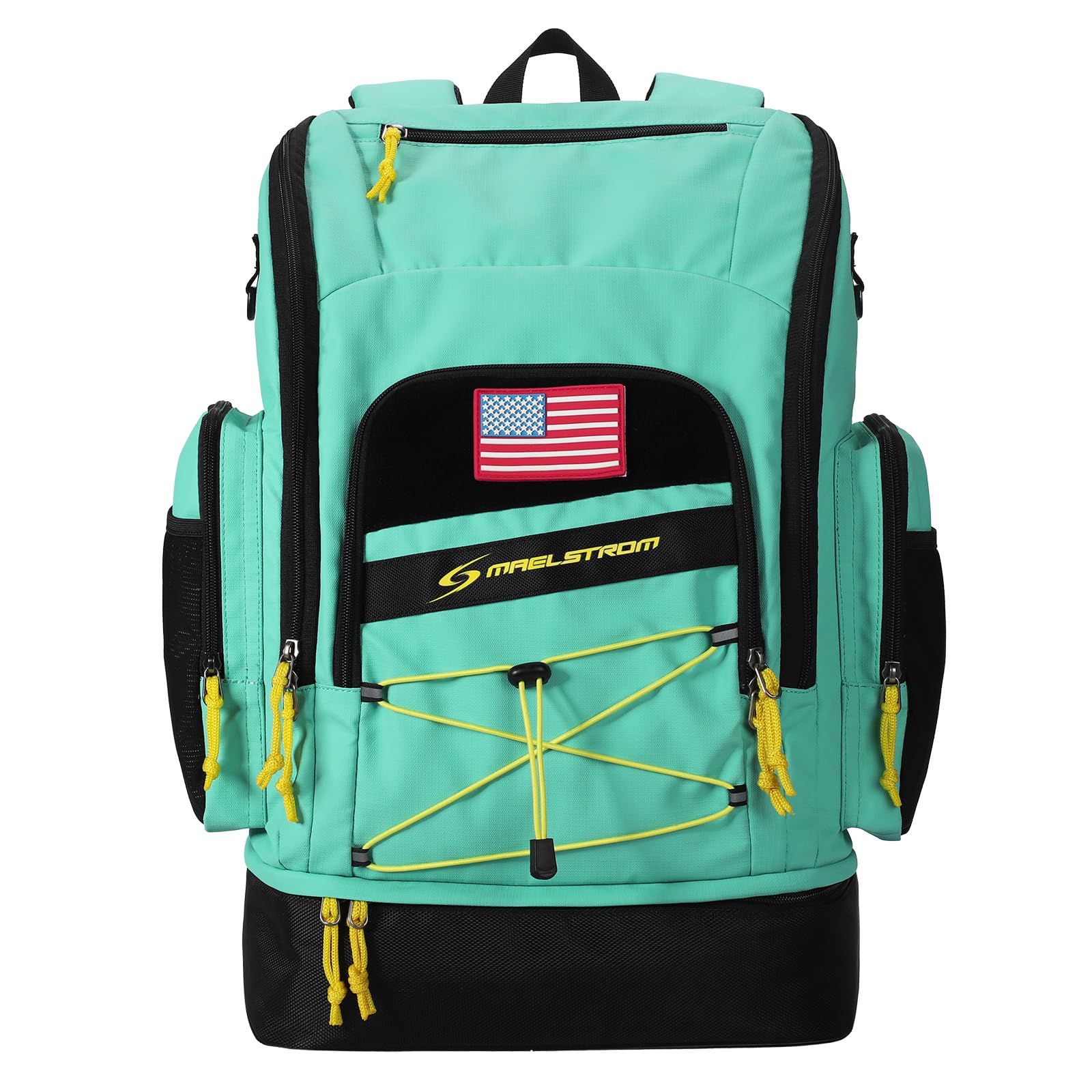Maelstrom Swim Backpack,35L Swimming Bag with Separate Shoes Compartment,Swim Gear Bag for Beach,Athlete Sports Gym Rucksack for Men and Women (Aqua Blue)