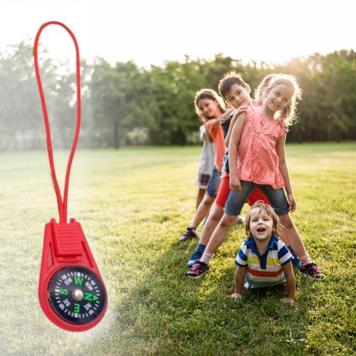 100 Pack Colorful Mini Compasses for Camping Hiking Outdoor and Scout Adventures Bulk Compass Cord Pocket Sized Party Favors