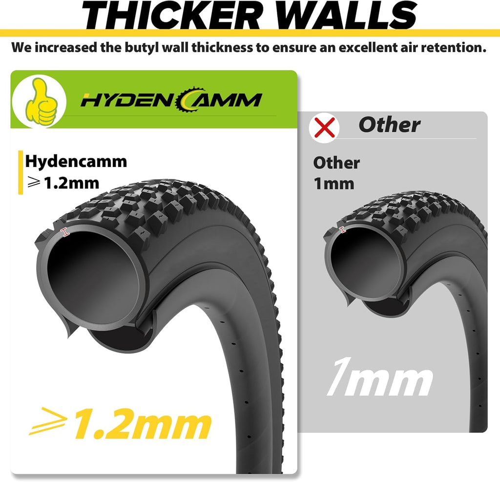 Skiennix Bike Inner Tube - 20/26" Butyl Tube with 35mm AV Schrader Valve & 2 Tire Levers | Versatile Fit for MTB/City Bikes