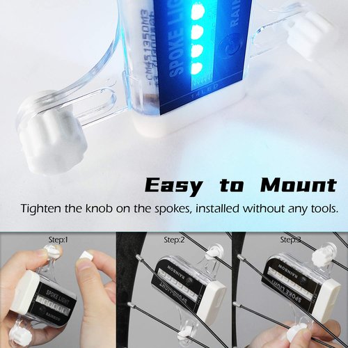 PRUNUS Rechargeable Long LED Bike Wheel Lights. Waterproof Bicycle Spoke Lights with Rechargeable Batteries.for Safe Cycling,for Kids Girls Boys Adults Mountain Bike BMX Bike Folding Bike
