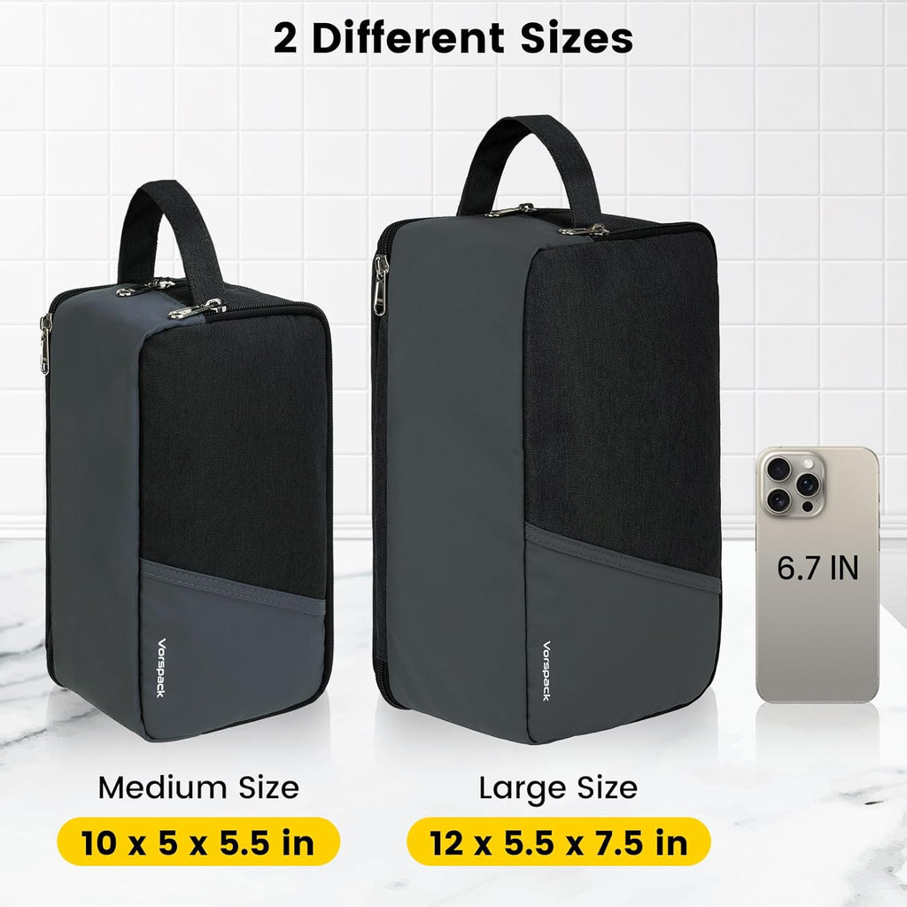 Vorspack Travel Toiletry Bag - Water-Resistant Men's Skincare Organizer | Ideal for Bathroom Essentials - Black