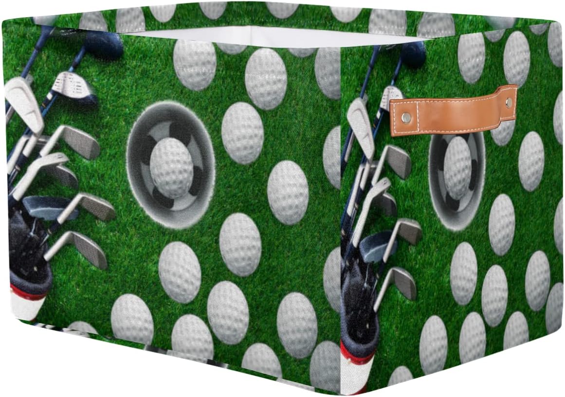 Skiennix Golf Ball Storage Basket - Foldable Fabric Organizer with Handle | Ideal for Home & Office