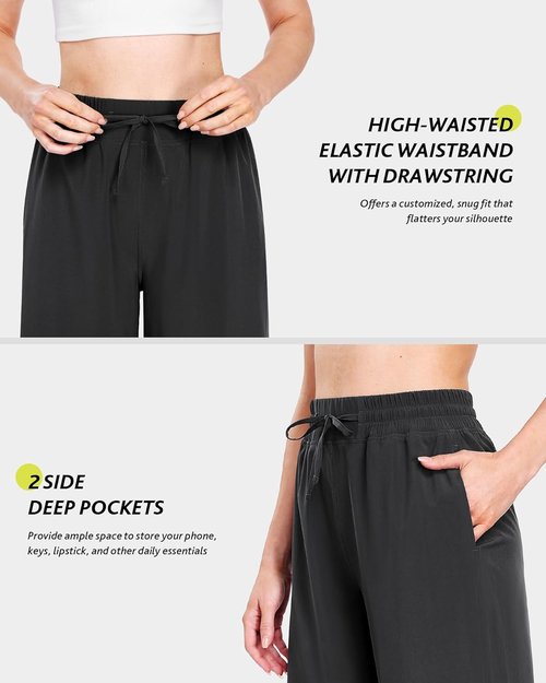 Campsnail Wide Leg Capri Pants for Women - Lightweight Casual Summer Sweatpants | Perfect for Travel & Work