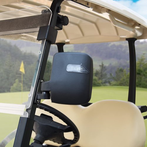 Shu-Ran Golf Cart Side Mirrors with LED Turn Signal Light Universal Golf Cart Rear View Mirrors for Club Car EZGO Yamaha ICON Drive and Kandi