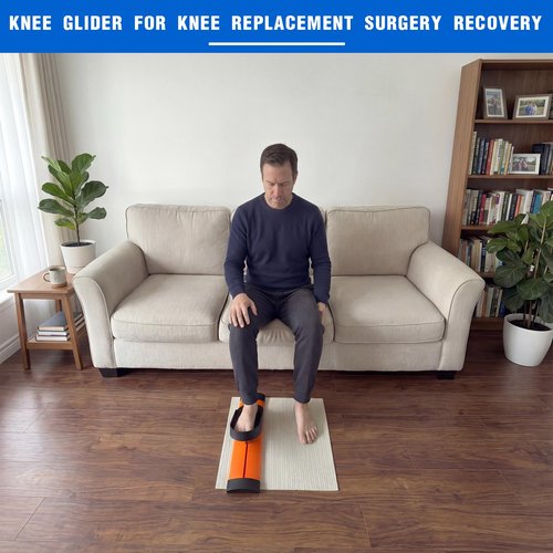Knee Recovery Exercise Device with 22" Rail, Adjustable Pedals, Seated Leg Extension and Flexion Trainer Knee Rehab Equipment Bending Machine for After Surgery Knee Glider for Knee Replacement