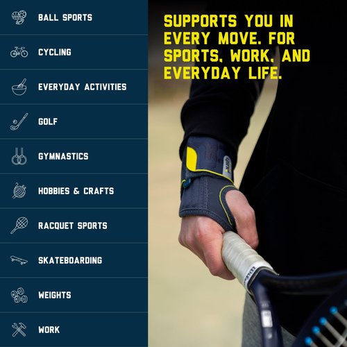 Push Sports Wrist Brace for Athletic Wrist Support. Comfortable, Easy-to-Wear Brace for Tendonitis, Fractures, Injuries, and Arthritis. (Left Medium)