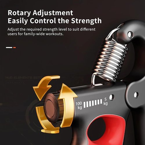 Grip Strength Trainer - Adjustable Resistance Hand Grip Strengthener 11-220Lbs | Ergonomic Design for Athletes and Recovery