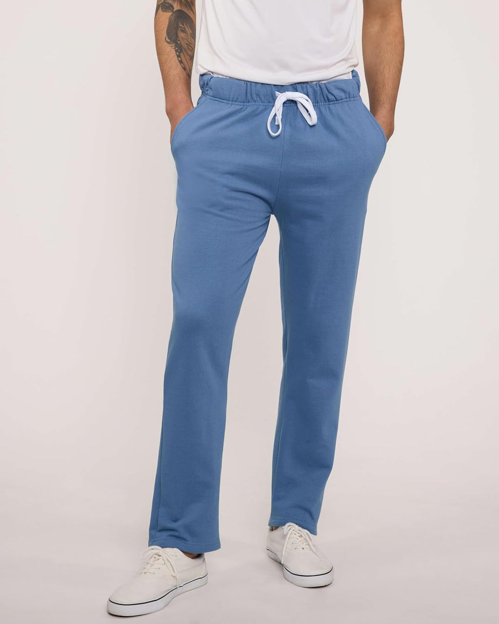 Real Essentials Men's Tech Fleece Sweatpants - 3 Pack with Pockets | Casual Open Bottom (Big & Tall Available)