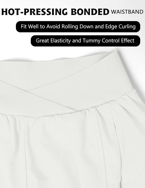 Blooming Jelly Women's High Waisted Workout Shorts - Athletic Running Design with Zipper Pockets