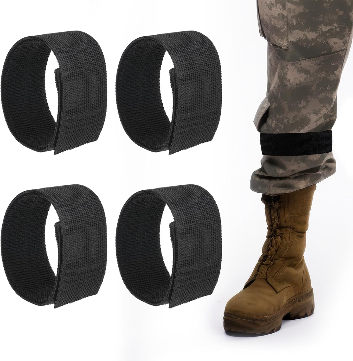 Skiennix Cowboy Boot Blousers - Adjustable Elastic Ankle Straps for Gardening & Hiking | 4 Pack