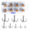 Treble Fishing Hooks Set 110pcs 8 Sizes Assorted for Saltwater & Freshwater Angling