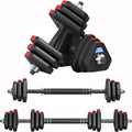 Adjustable Weight Dumbbell Set, 22LB/44LB/66LB Free Weights with Connector, 3 in 1 Dumbbells Barbell Set and Push Up Stand, Home Gym Fitness Exercises Suitable for Men Women (44)