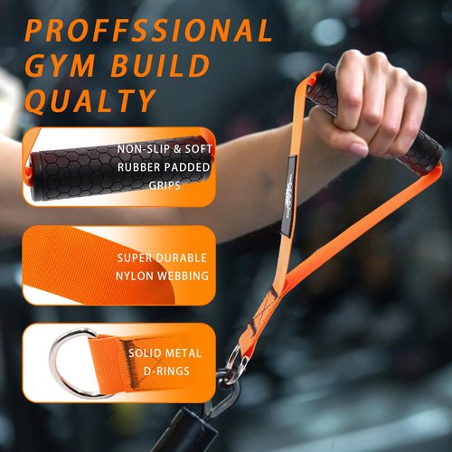 Lights Mountain Gym Handles & Wrist Cuffs Set – Heavy-Duty Cable Machine Attachments for Lateral Raises, Strength Training, Resistance Workouts & Pull Exercises, Padded Grip & Adjustable Straps