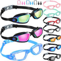 Konohan Swim Goggles - 10 Pack Anti-Fog, No Leak Silicone for Kids & Adults | Includes Ear Plugs & Nose Clips
