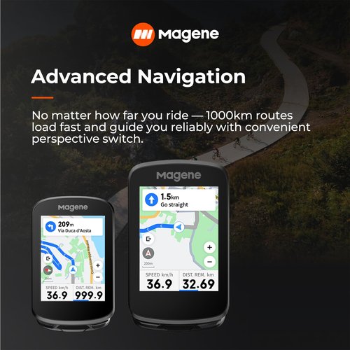 Magene C506 GPS Bike Computer - 2.4" Color Touchscreen, Smart Navigation, Fast WiFi & Bluetooth, Riding Assistant Wireless, Indoor Cycling & Training