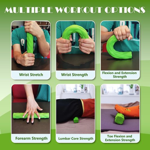 ZEAGUS Resistance Bar for Physical Therapy 4Pack,Flexible Non-slip Twisting Hand Exercise Bar,Relieves Tendonitis Pain&Improve Grip Strength,Hand Therapy Bar for Injury Recovery & Tennis Elbow