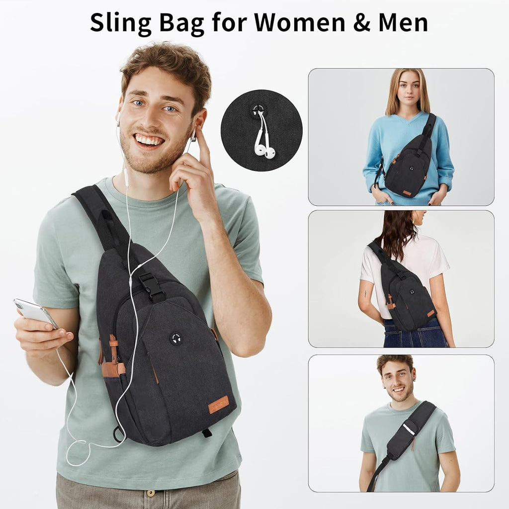 OSOCE Sling Bag for Men - Anti-Theft Crossbody Backpack | Waterproof Canvas for Travel & Hiking