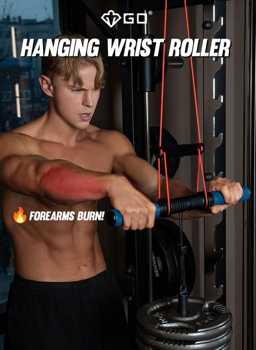 GD Hanging Wrist Roller | Forearm Blaster for Strength Training & Injury Prevention - Durable Exercise Equipment