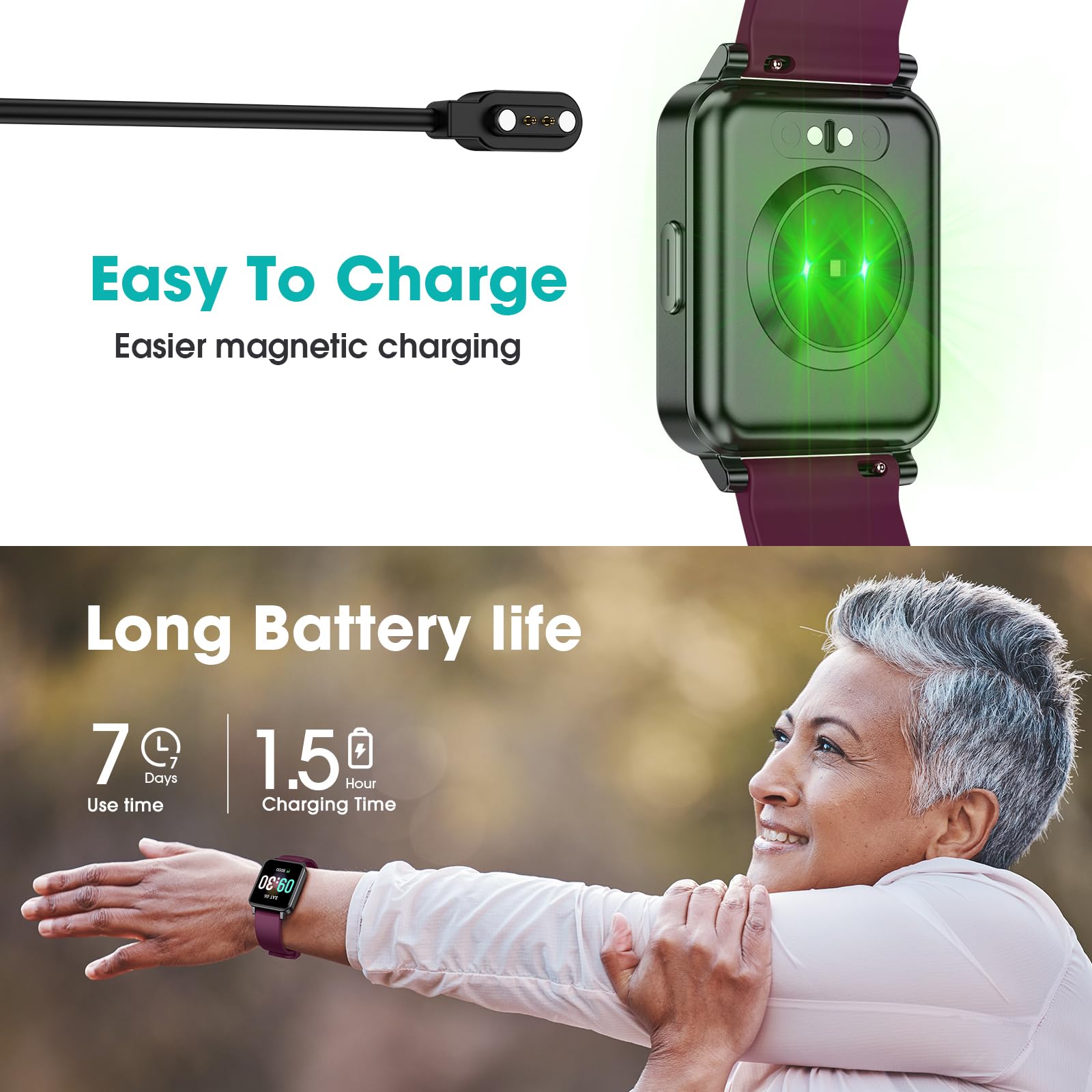 Pedometer Watch Senior Friendly No App/Phone Required, Waterproof Fitness Tracker Watch with Step Counter Calories/Sleep Tracker for Walking Running for Men Women