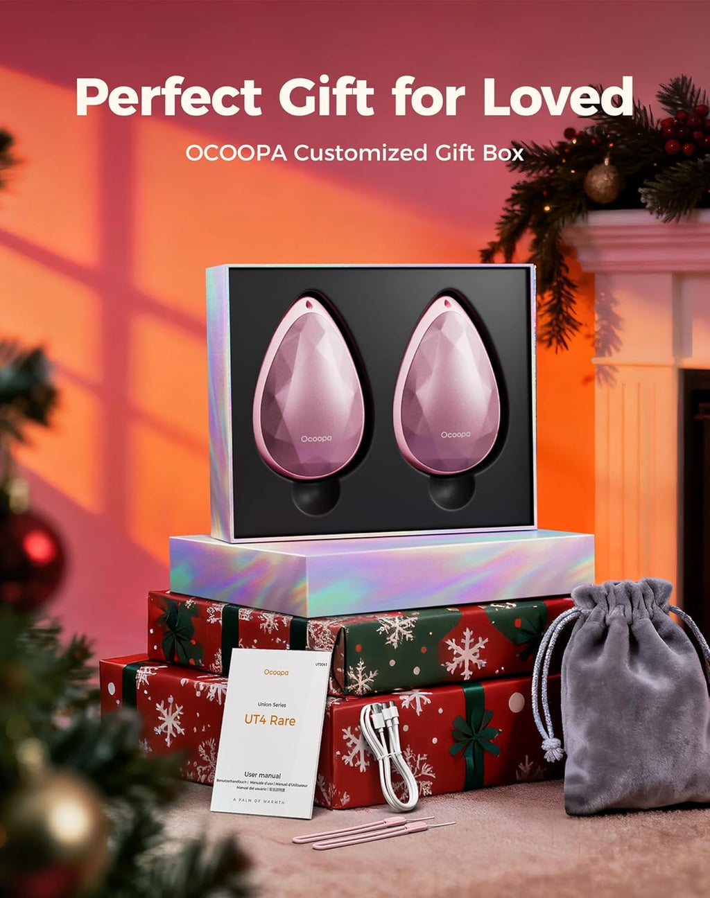 OCOOPA Rechargeable Hand Warmers - Stylish Diamond-Shape Electric Pocket Heaters | 2 Pack for Hiking & Camping