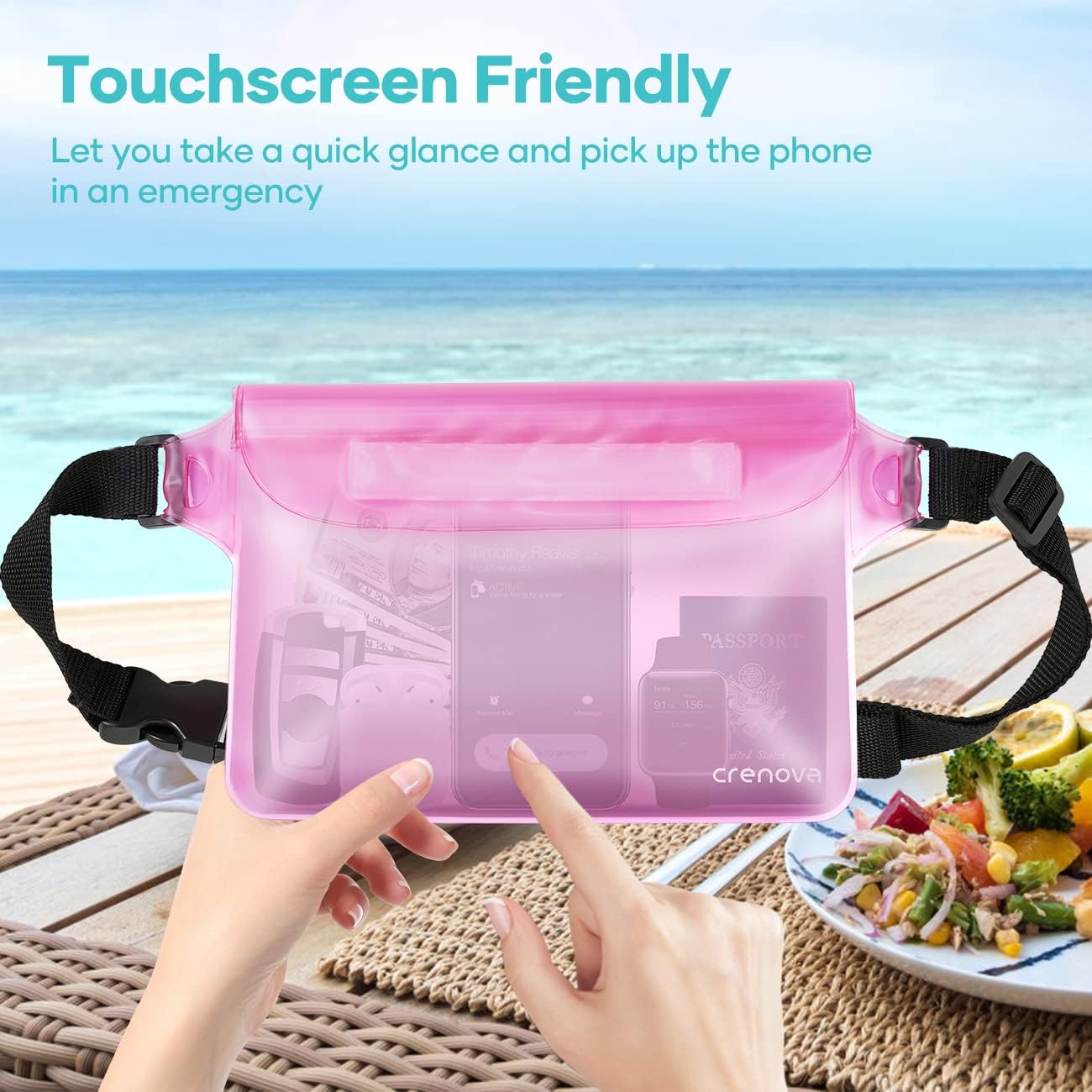 Skiennix Waterproof Fanny Pack - Sandproof Dry Bag for Beach & Travel | Ideal for Phones & Passports