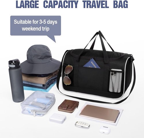BuyAgain Duffle Bag - 17" Small Travel Gym Bag | Lightweight & Durable Carry-On