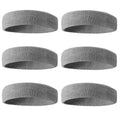 BEACE Sweatbands Sports Headband for Men & Women - 6PCS Moisture Wicking Athletic Cotton Terry Cloth Sweatband for Tennis, Basketball, Running, Gym, Working Out
