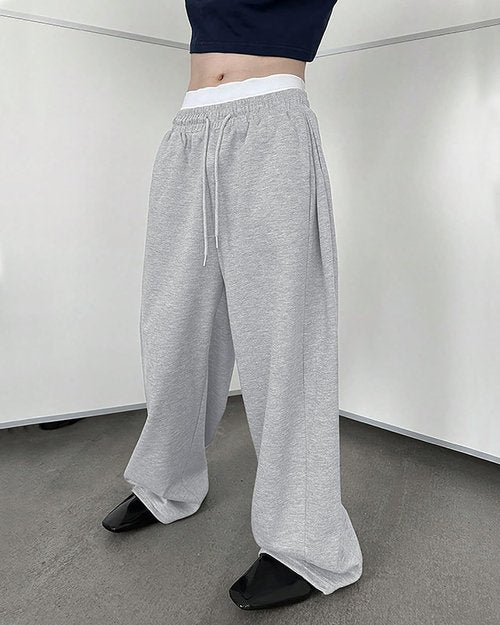 Landtown Men's Baggy Lounge Pants Cotton Sweatpants with Elastic Drawstring Waist with Pockets, Light Grey