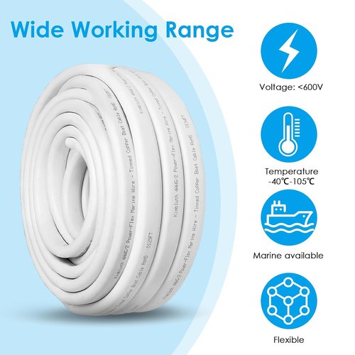 Duplex Marine Wire - 4 Gauge Tinned Copper Boat Cable, 6ft OFC for Automotive & Solar Use