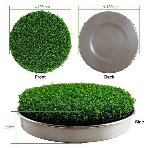 Golf Hole Cup Putting Green for Backyard Practice Putting Green Hole Simulated Lawn and Metal Base(2 Pieces)