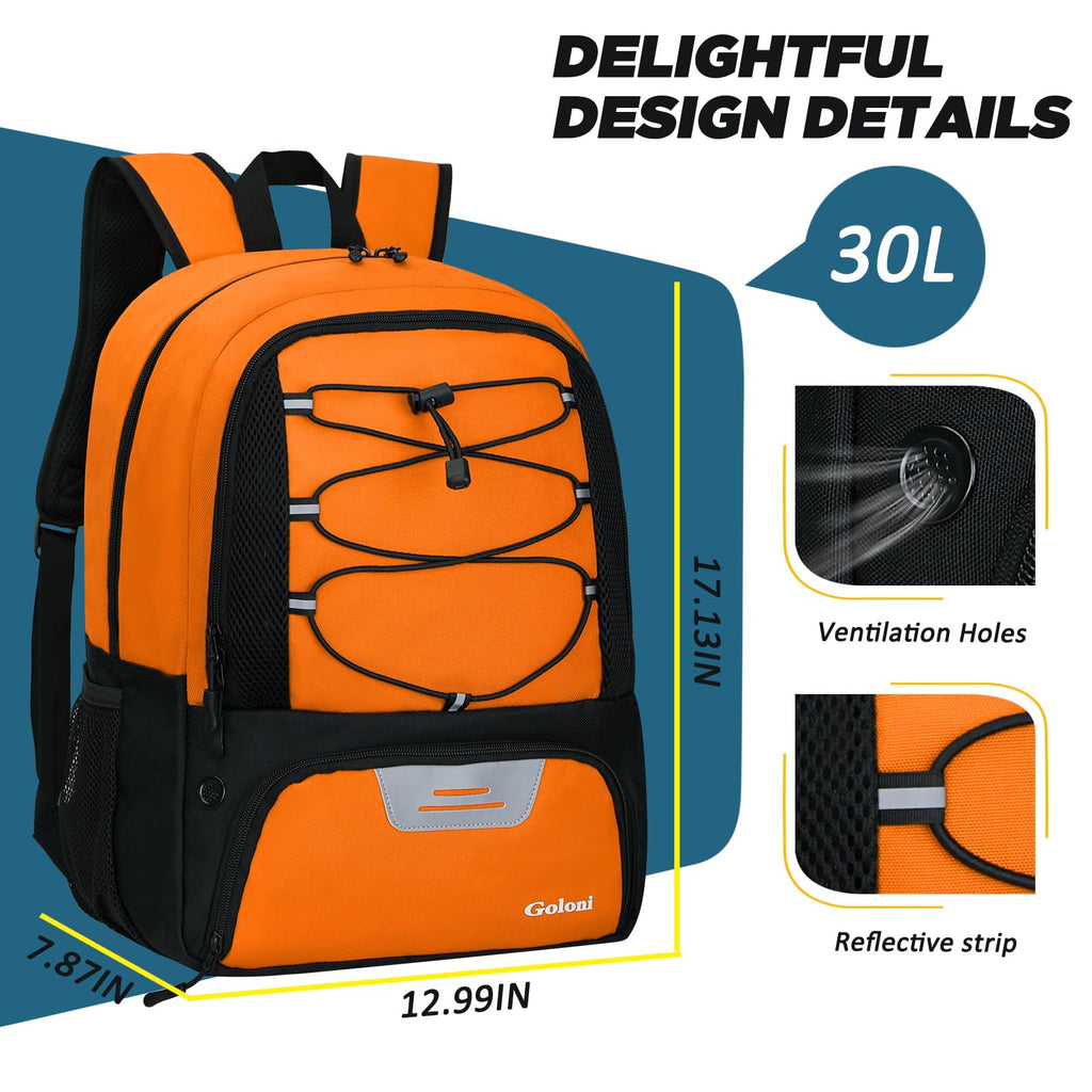 Goloni Soccer Bag, Basketball Bag with Ball Compartment & Shoe Compartment,Large Soccer Backpack for Basketball,Volleyball,Gym