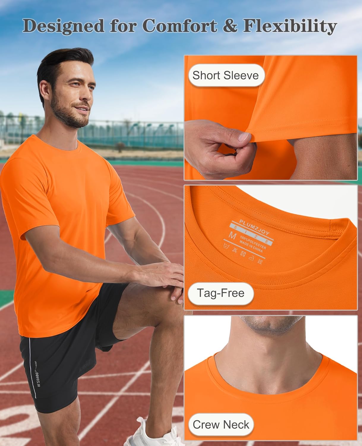 Skiennix Men's Short Sleeve T-Shirt - UPF 50+ Quick Dry Rash Guard for Athletic Activities | UV Sun Protection