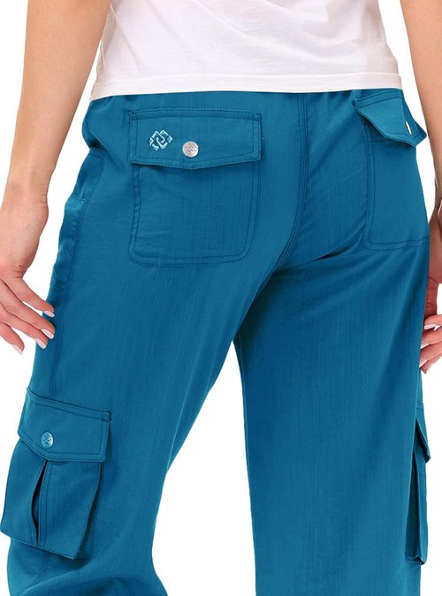 MoFiz Women's Capris - Lightweight Casual Pants with Pockets | Dressy Baggy Cargo Style for Hiking