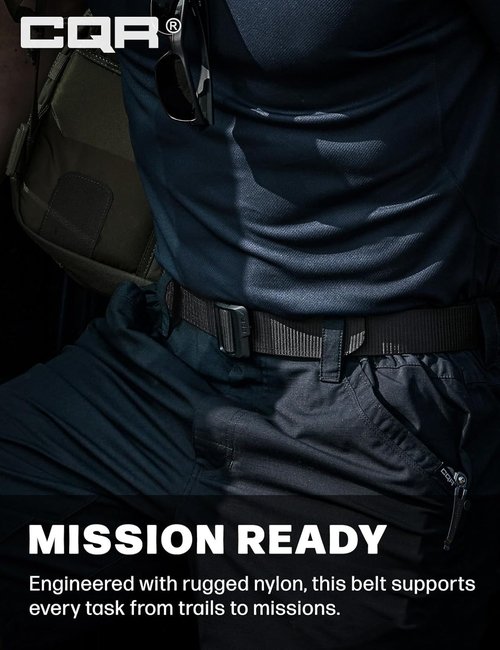 CQR Tactical Belt - Heavy Duty Military Style with Quick-Release Buckle | EDC Webbing Design