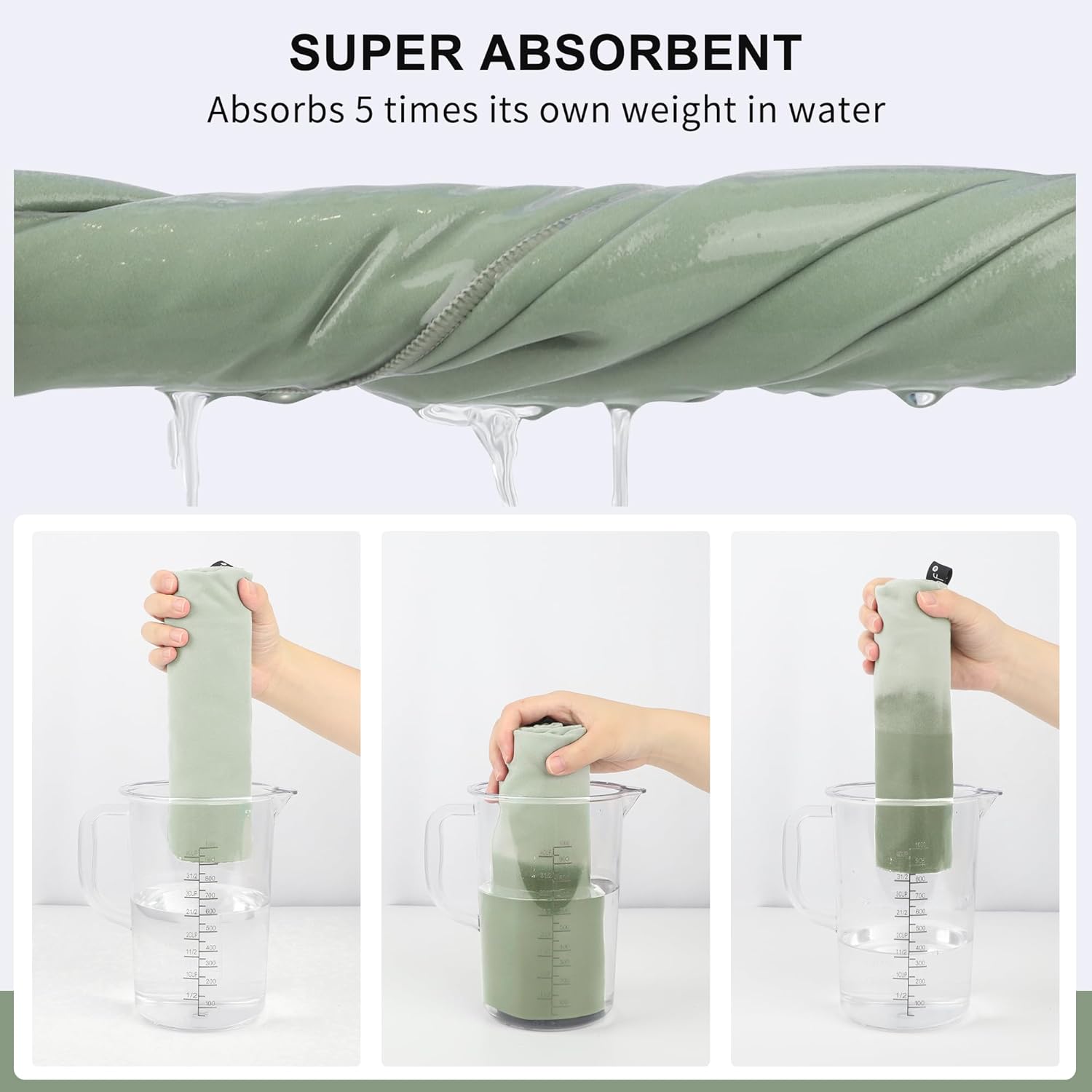 Rainleaf Microfiber Towel - Quick Dry, Super Absorbent & Ultra Compact | Ideal for Travel, Gym & Camping