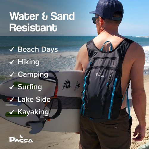 Pacca Onda 20L Packable Lightweight Foldable Backpack for Travel, Camping, Outdoor, Hiking Pocket Backpack (Black)