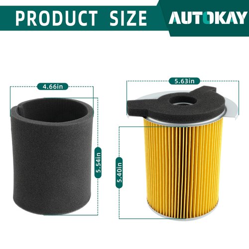 AUTOKAY Tune Up Kit Fits for Yamaha G1 2 Cycle 1978-1989 Gas Golf Cart G14 4 Cycle Air Filter Pre-Filter with Spark Plug Fuel Filter Re#JF7-14450-01, J10-14417-0