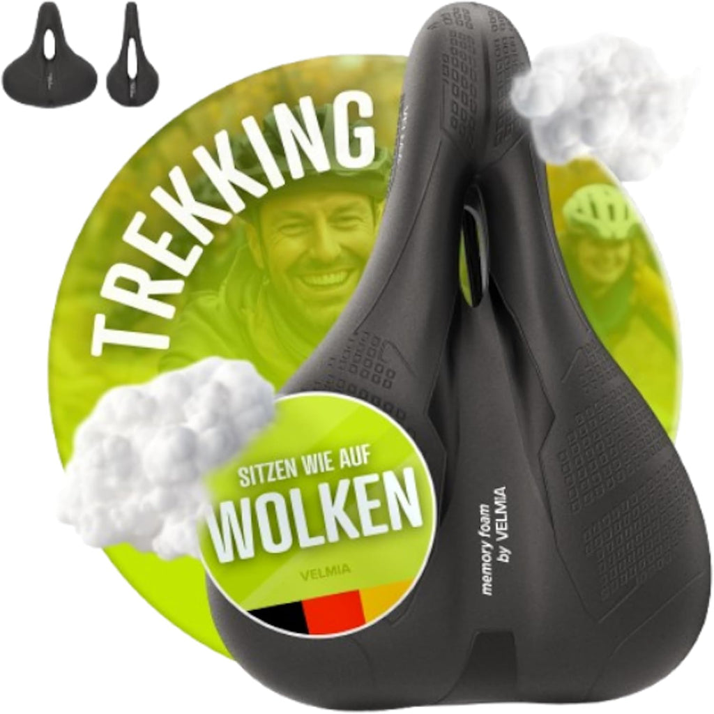 VELMIA Bicycle Saddle - Ergonomic Waterproof Seat for Men and Women - 3 Zone Comfort Design