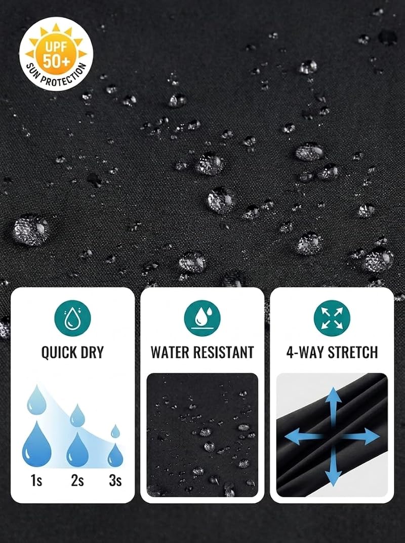 Plus Size Hiking Pants with Quick-Dry, Water Resistant & UPF 50+ - Black 3X