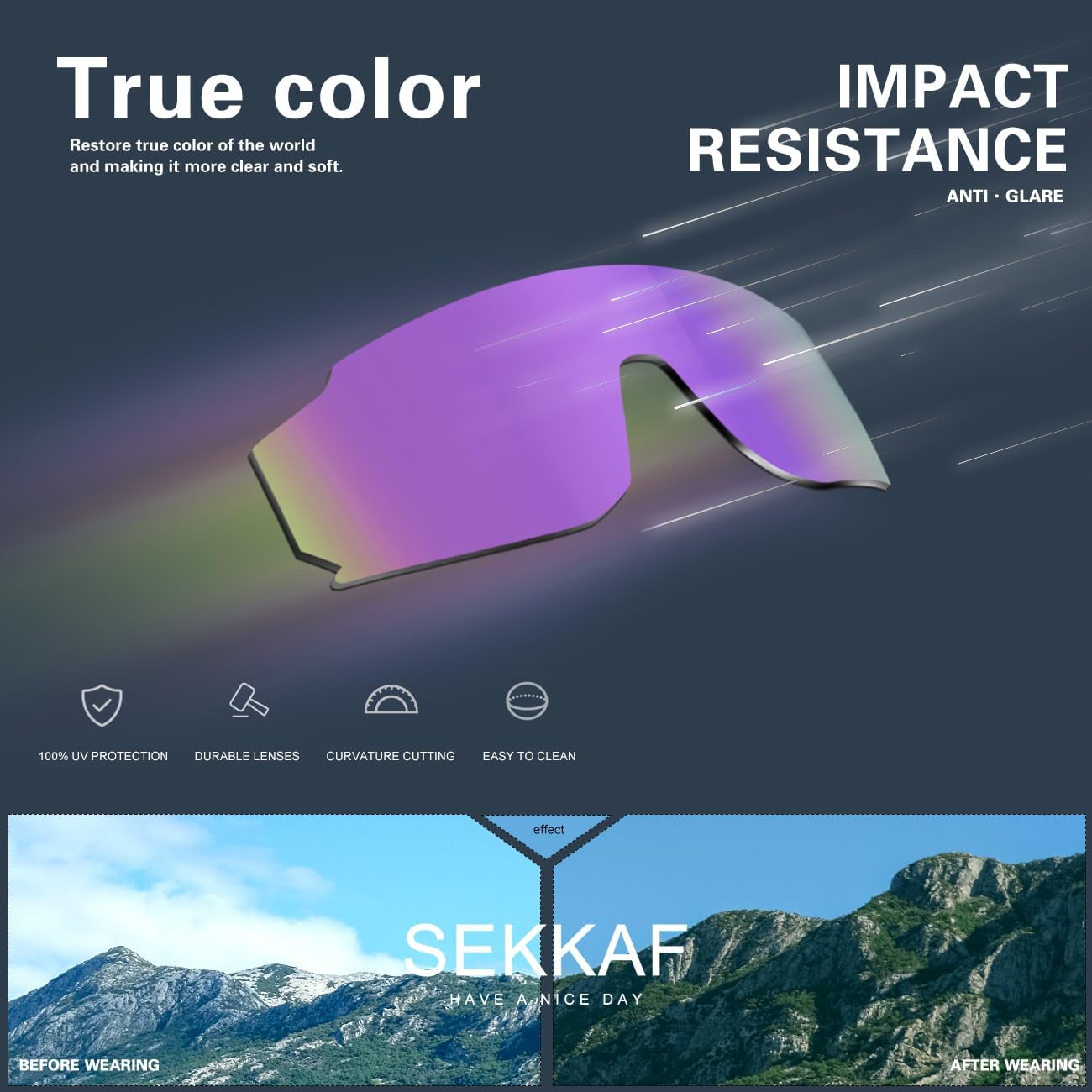SEKKAF Kids Sunglasses - UV Protection Baseball & Softball Sports Glasses for Boys & Girls